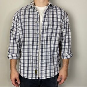 Men’s Timberland flannel button down shirt sz M